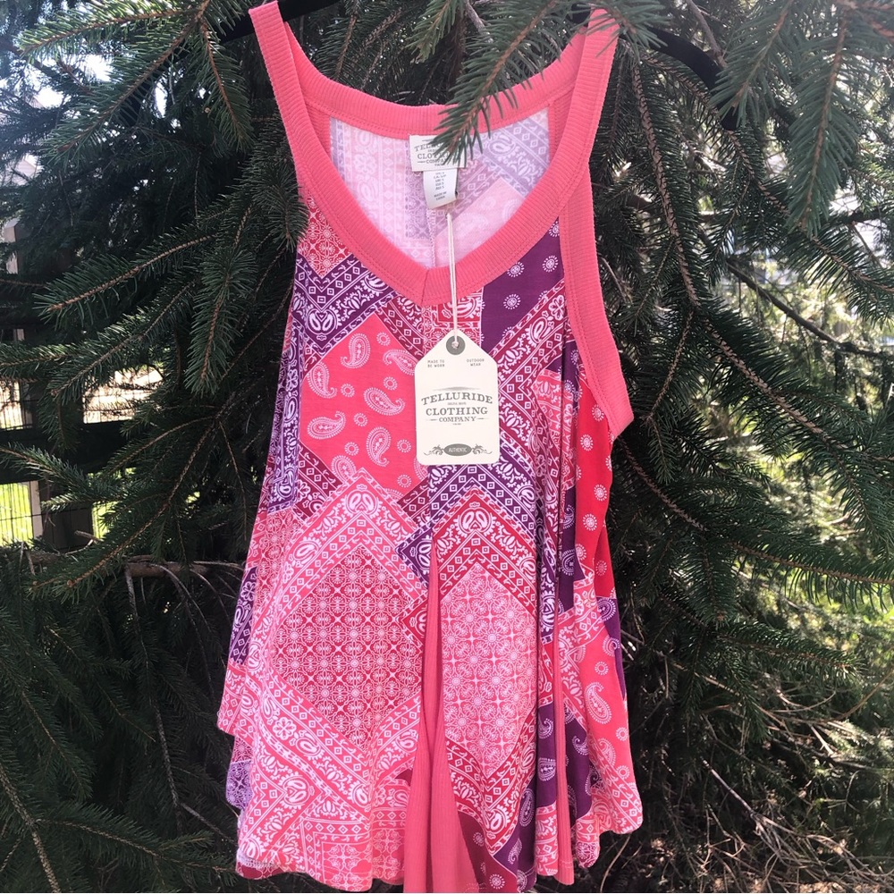Telluride Clothing Bandana Paisley Print Tank Top Size Small